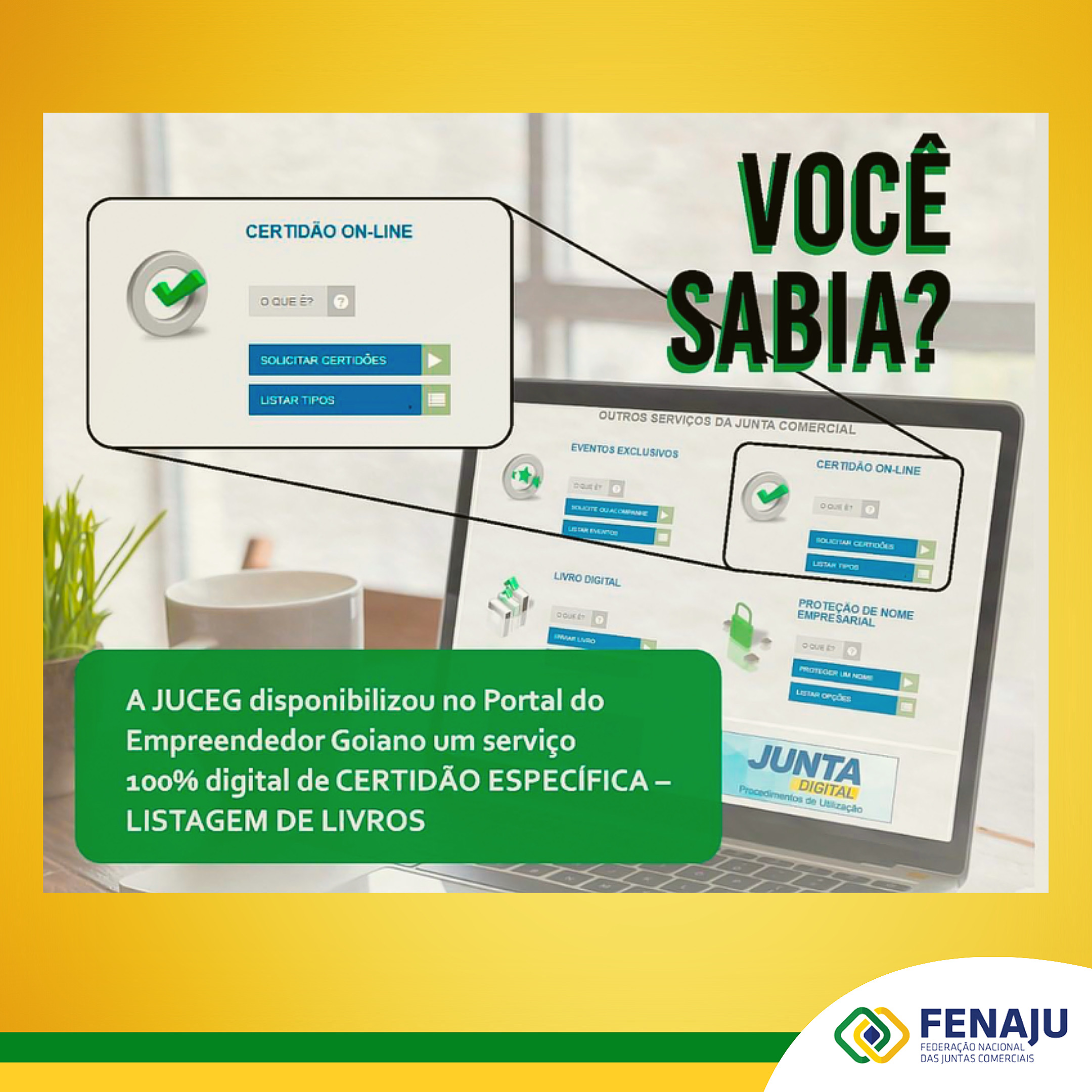 Read more about the article Serviço 100% digital de certidão específica – listagem de livros na JUCEG